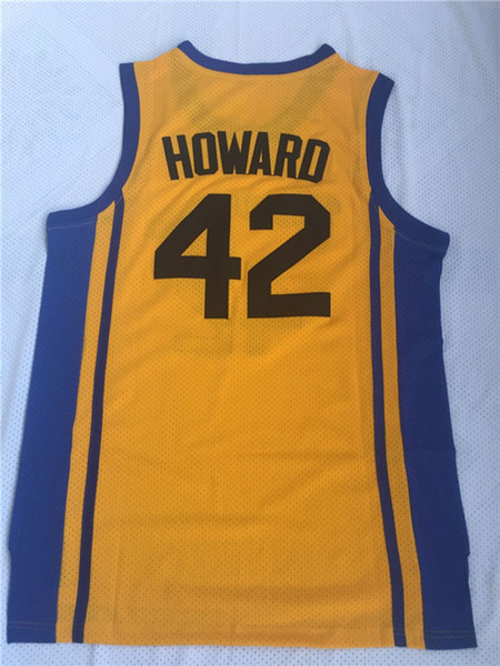 Men's Basketball Jersey Teen Wolf #42 Scott Howard Moive Beacon Beavers Yellow American Film version state Fashion Top quality Stitched