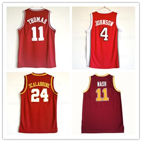 NCAA College Indiana Hoosiers #11 Isiah Thomas Jersey #4 Larry Johnson #11 Steve Nash #24 Brian Scalabrine Men Basketball Jerseys Team Red