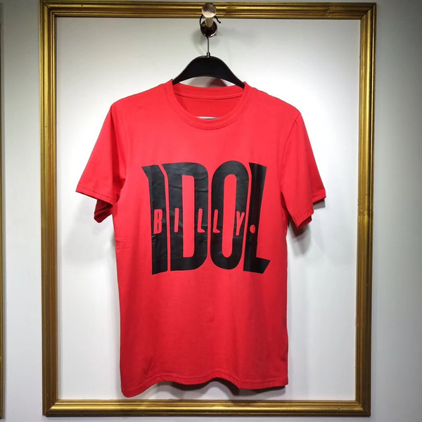 2019 New fashion Summer casual short sleeves Brand T Shirt Men High quality letter printing red Clothing tshirt