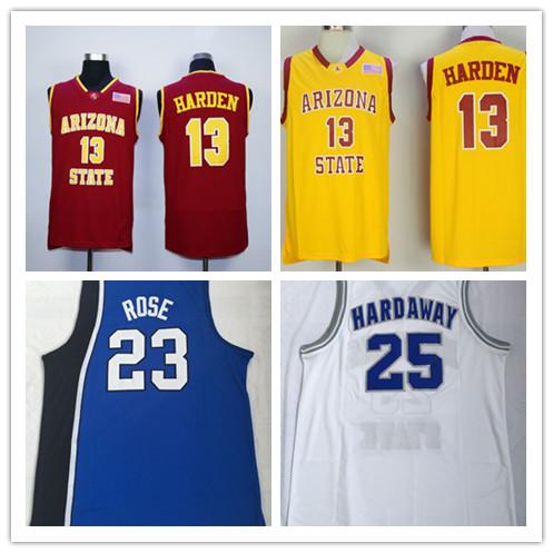 NCAA #13 James Harden Arizona State Sun Devils #23 Derrick Rose #25 Penny Hardaway Memphis State Tigers College Basketball jerseys Stitched