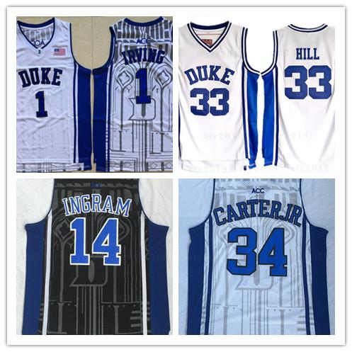 NCAA Duke Jersey Blue Devils 1 Irving 14 Ingram 4 JJ Reddick 33 Hill 34 Carterjr 35 Bagley III 15Okafor College Basketball Sports Jersey