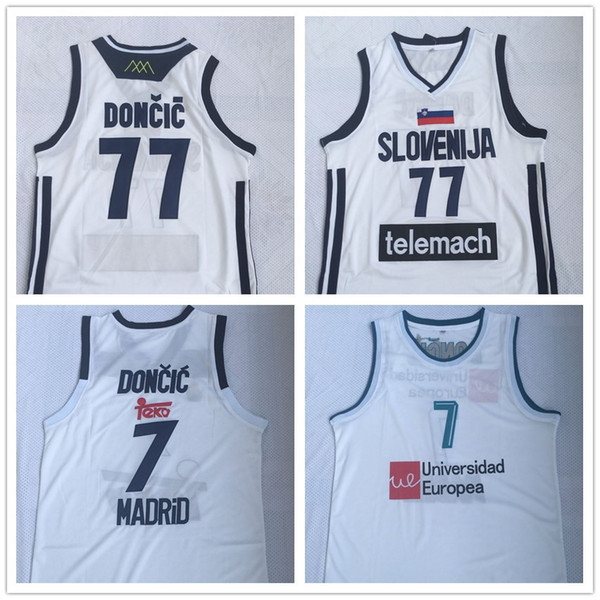 2019 Basketball jerseys New 77 Doncic Stitched Sport jersey Luka #7 Slovenija Madrid Euroleague Champion Sports Shirts