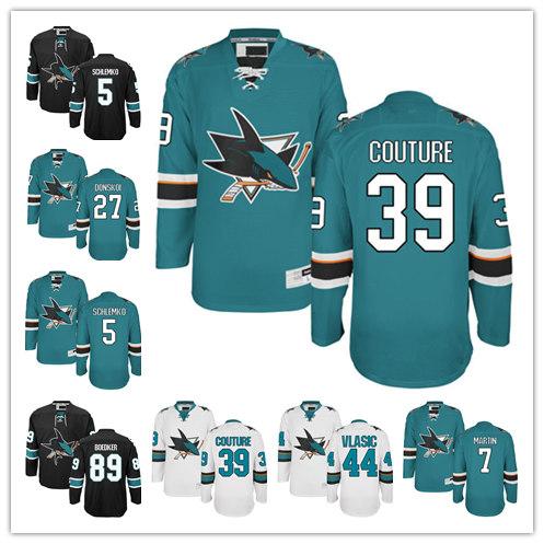 San Jose Sharks Jerseys Paul Martin David Schlemko Marc-Edouard Vlasic Mikkel Boedker Logan Couture Joonas Donskoi