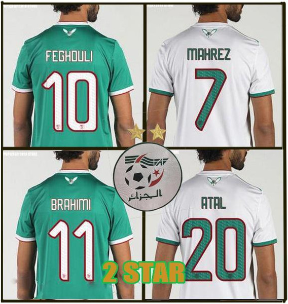 2 star Algeria SOCCER JERSEYS AFCON MAHREZ BRAHIMI BOUNEDJAH BOUAZZA JERSEY 19 20 algerie JERSEY FOOTBALL SHIRTS