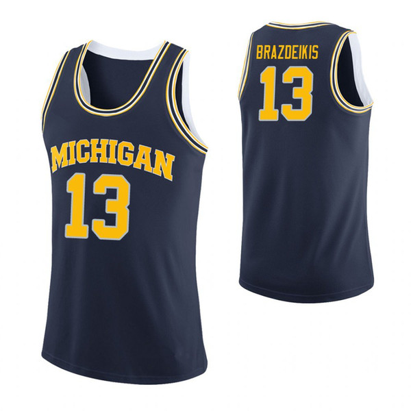 Ignas Brazdeikis Stitched White Isaiah Livers Yellow Jaaron Simmons Navy Mens Michigan Wolverines Player College Jersey