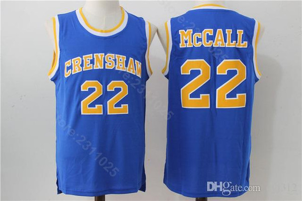 Men 22 Quincy McCall 2016 CRENSHAW Basketball Jerseys Flint Tropics Semi Pro Movie Stitched Blue White Yellow Black