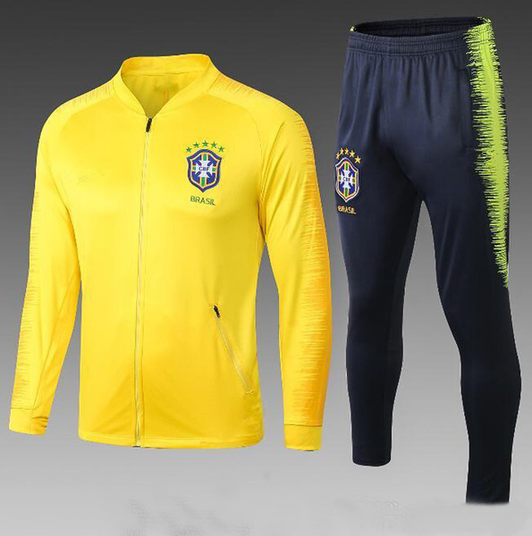 2018 sportswear Brazilian sportswear sweater yellow suit blue training suit outdoor men's sportswear