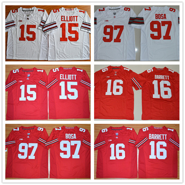 2017 Top Selling Ohio State Buckeyes College Football Jerseys 16 J.T Barrett Jersey 97 Joey Bosa 15 Ezekiel Elliott White Red jersyes