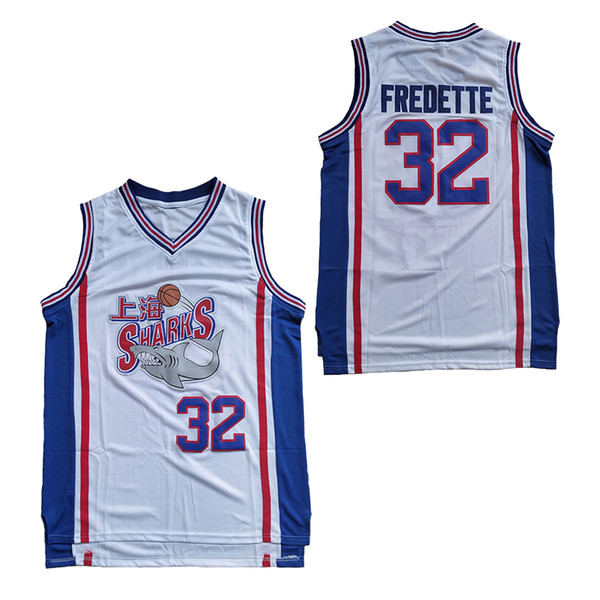 32 Jimmer Fredette Shanghai Sharks Jerseys Men University College Movie Basketball Fredette Jersey Team White Stitched Sale 100% Stitched