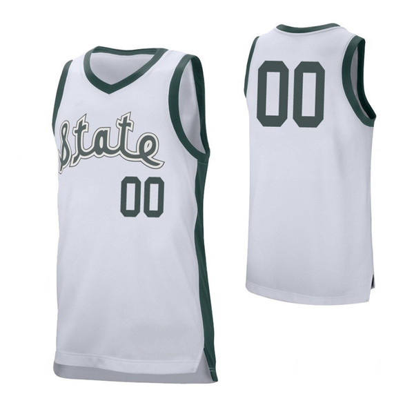 Stitched Michigan State Spartans Custom White Black Green Dark Green Any name and number College Basketball Jerseys