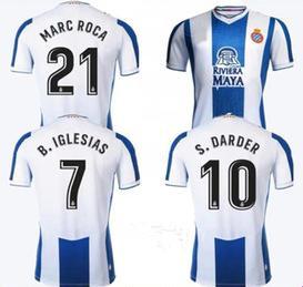 NEW Thail 19 20 New Season La Liga Espanyol soccer jerseys home B. Iglesias IGIESIAS P.PIATTI BAPTISTAO Spanish football shirt uniforms