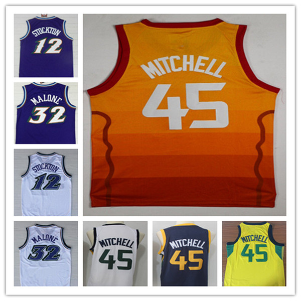 NCAA High Quality Men #12 John Stockton Jersey ,Shirt Wholesale Cheap #32 Karl Malone Basketball Jersey Black Purple white shirt free shippi