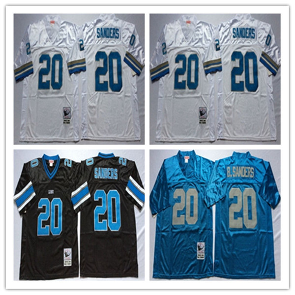 NCAA High Quality 20 Barry Sanders Jersey Team Color Blue Black White 20 Barry Sanders football Jersey Wholesale