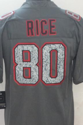 Men's Gray Fashion Static Limited Jerseys Hot Fashionable sleeve cheap sell Free shippin #80 RICE is the best player in the world