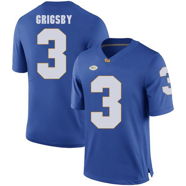 Nicholas Grigsby Stitched Men's Pittsburgh Panthers Ryan Lewis Qadree Ollison Quadree Henderson Any Name College Football Jersey