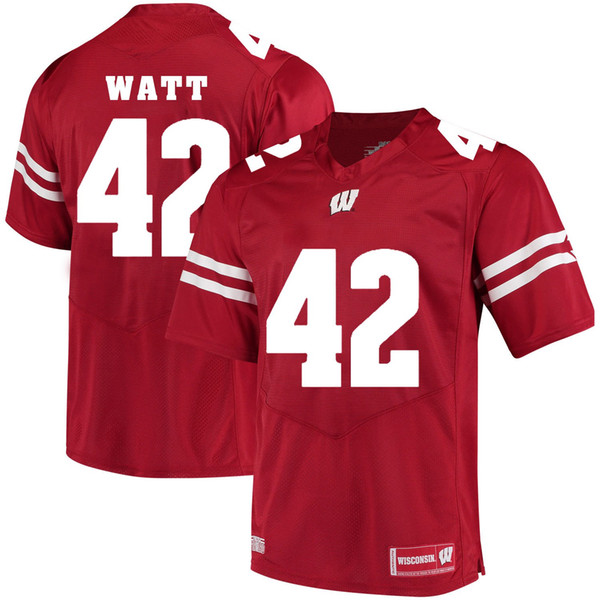 Austin Ramesh Stitched Mens Wisconsin Badgers Vince Biegel Troy Fumagalli T.J. Watt Ryan Ramczyk White Red NCAA College Jersey