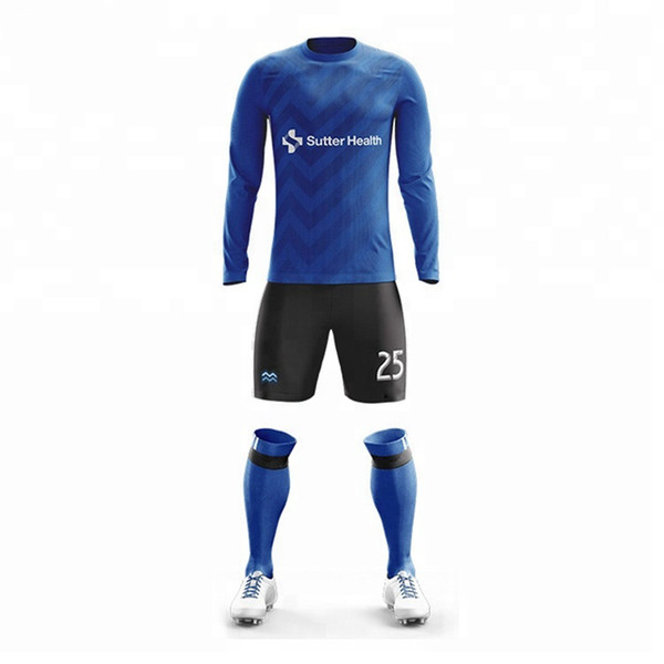 wholesale soccer uniforms long sleeve football jersey new model soccer kits goal player sportswear