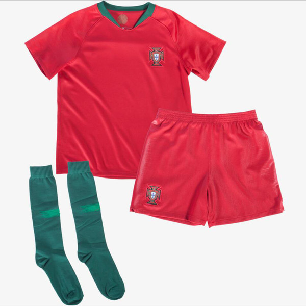 Ronaldo Portugal Jersey 2018 World Cup Pepe Moutinho Eder J Mario Portugal Kids Little Boy's Home Kit