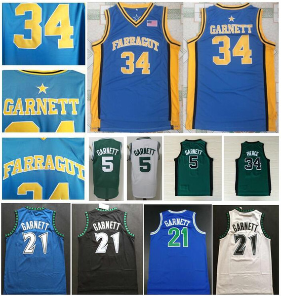 NCAA Best-Quality Kevin Garnett College Jersey 34 Kevin Garnett #34 Paul Pierce Jersey #33 Larry Bird Jerseys #21 Kevin Garnett Shirts S-XXL