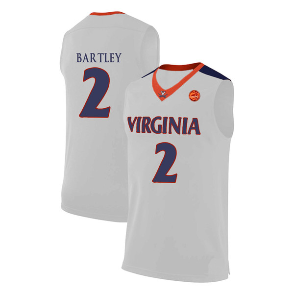 Justice Bartley Stitched Navy Virginia Cavaliers London Perrantes Kyle Guy Kihei Clark Justin Anderson Men's White College Jersey