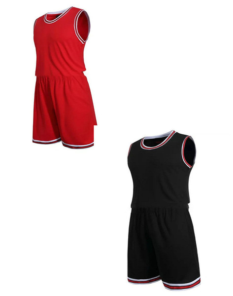 Hot Selling customized red and black basketball jersey top quality for men and College Student classic Version Style Playsuit Sportwear