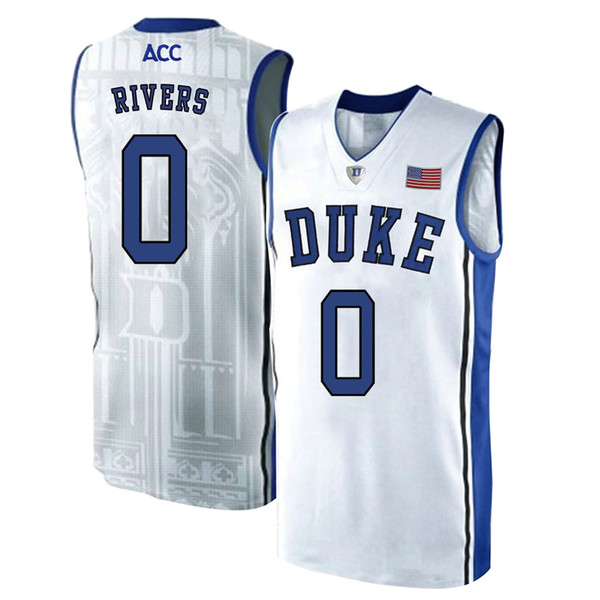 Austin Rivers Stitched Duke Blue Devils Brennan Besser Brandon Ingram Men's White Black Blue v-neck College Jersey Custom Any Name