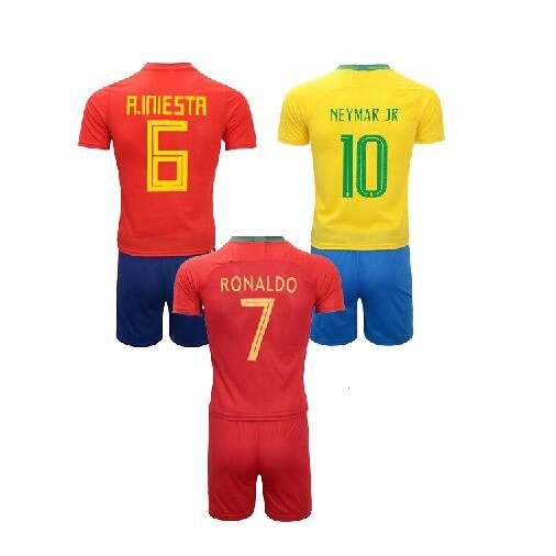 2019 Brazilian football jersey in domestic football shirt of Spain, Portugal cristiano ronaldo, messi custom football jersey training suit