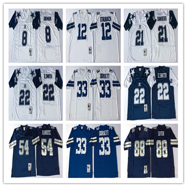 NCAA Mens jersey 8 Troy Aikman Deion Sanders Roger Staubach 22 Emmitt Smith 33 Tony Dorsett 88 Michael Irvin football jersey Wholesale