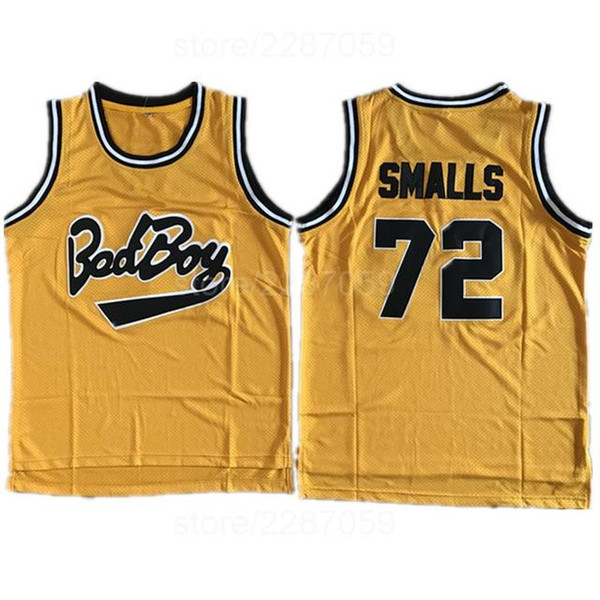 Movie 72 Biggie Smalls Jersey Men Basketball Bad Boy Notorious Big Jerseys Black Yellow Red Color Embroidery Hot Sale