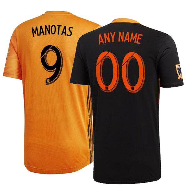 Houston Dynamo Jersey Youth 2019 Secondary Replica Custom Jersey Black Mauro Manotas 2019 Primary Player Jersey Orange football uniform Mar