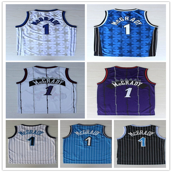 NCAA Best Quality #1 McGrady Stitching Shirts basketball jersey top quality tracy mcgrady jersey Stitching Embroidery logo Shirt free