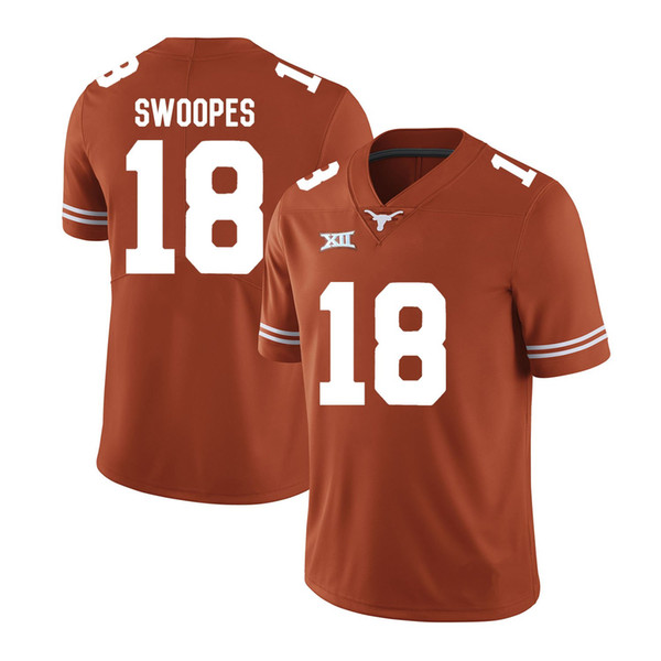 Tyrone Swoopes Stitched Mens Texas Longhorns Jamaal Charles Hassan Ridgeway Geoff Swaim reese leitao White Orange NCAA College Jersey