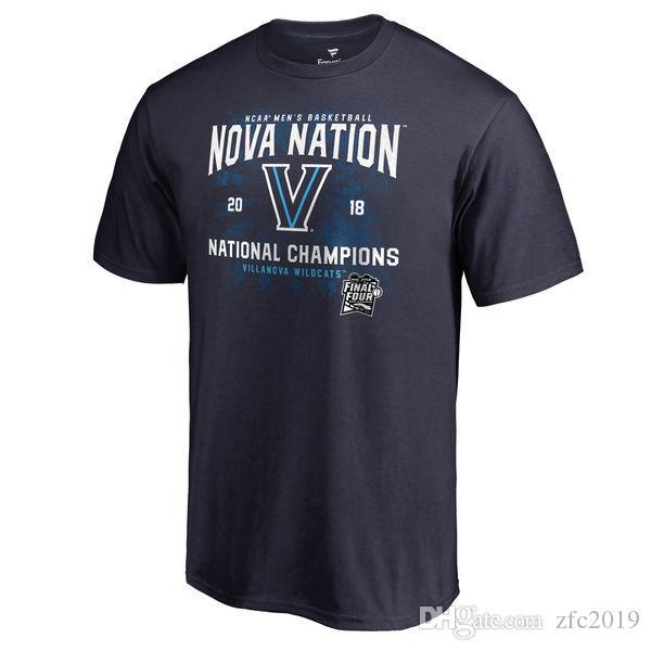 Villanova Wildcats Fanatics Branded 2018 NCAA Men's Basketball National Champions Nova Nation T-Shirt Navy White Gray College Shirts