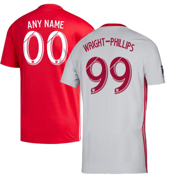 York Bulls Mls Soccer Jersey Wright Phillips 2019 Home Kaku Silver Gray Long Bulls Football Shirt