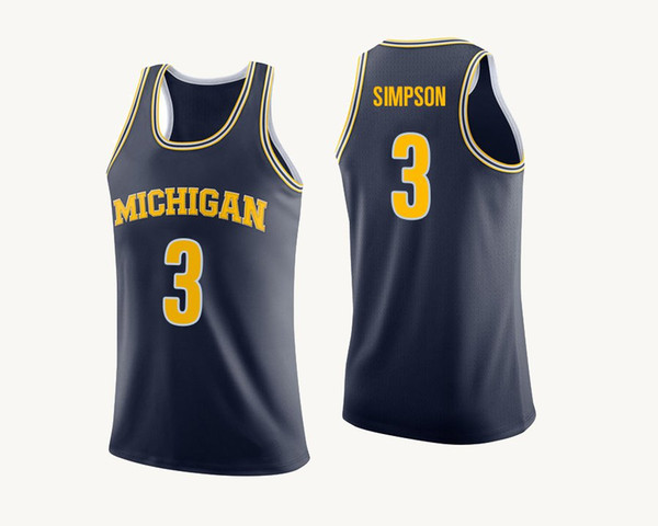 Zavier Simpson Stitched White Rico Ozuna-Harrison Yellow Poole #2 Navy Mens Michigan Wolverines Player College Jersey