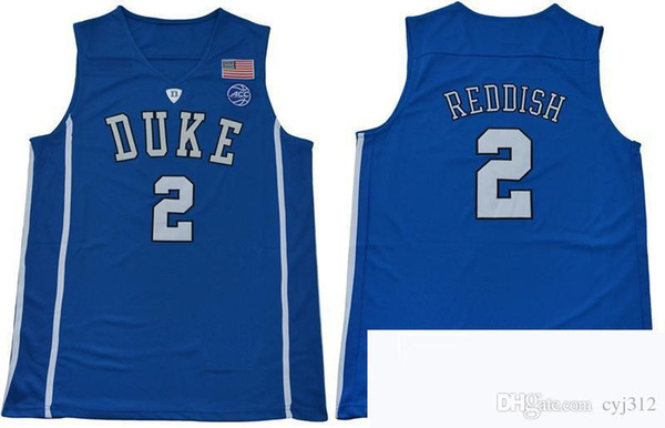 men's NCAA Duke Blue Devils Jersey 1 Zion Williamson 5 RJ Barrett 2 Reddish Royal Blue Black White College Basketball Jerseys