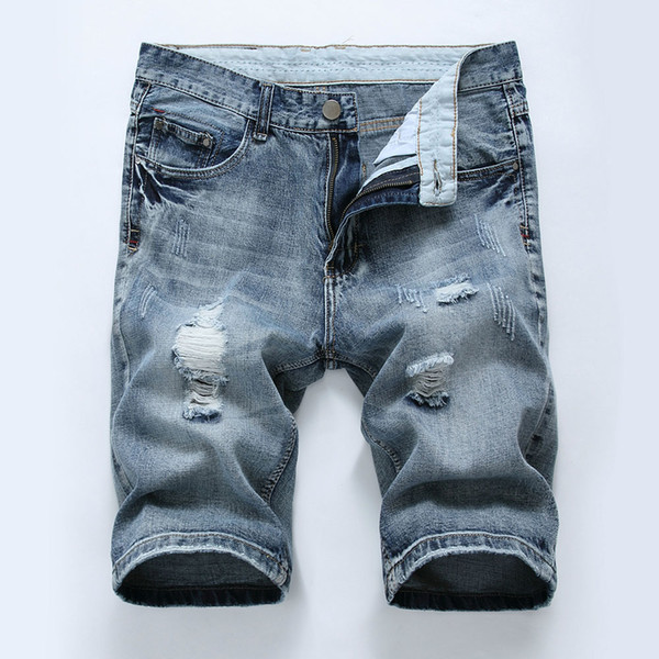 Summer jeans male shorts ripped Vintage jeans shorts man fashion Streetwear Hip Hop Men's Jeans Shorts men