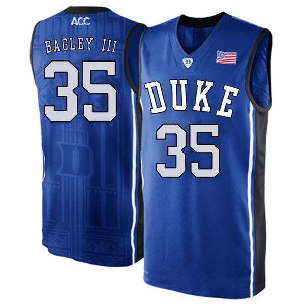 Marvin Bagley III Stitched Duke Blue Devils Marques Bolden Luke Kennard Men's White Black Blue v-neck College Jersey