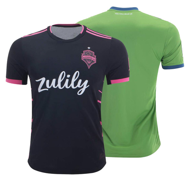 Seattle Sounders Soccer Jersey 2019 Purple Away Green Home Polyester Seattle Sounders Soccer Jersey Football Shirt