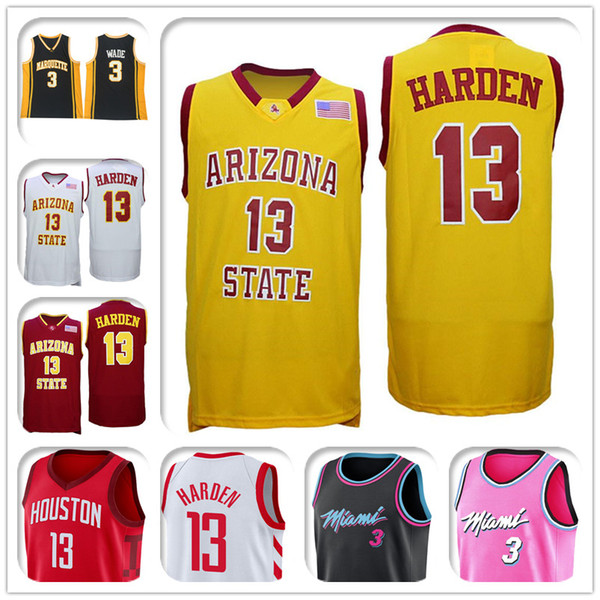 NCAA harden 13 Sun Devils Arizona jerseys Marquette wade jersey University Dwyane