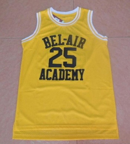 Basketball Jerseys Will Smith #14 #25 Bel Air Academy Basketball Jersey Stitched Sewn-Yellow Sport Jersey Basketball