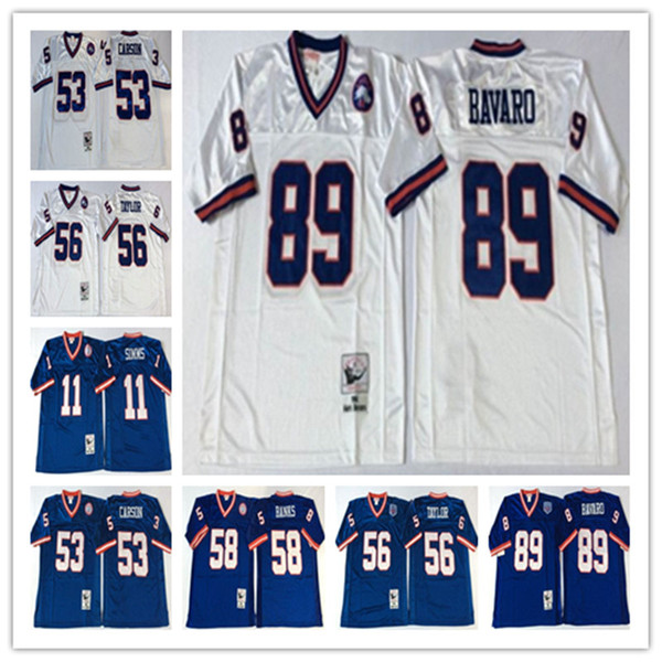 NCAA Hot Selling Men rugby jersey 89 Mark Bavaro 11 Phil Simms 53 Harry Carson 58 Carl Banks 56 Lawrence Taylor Stitching football jerseys