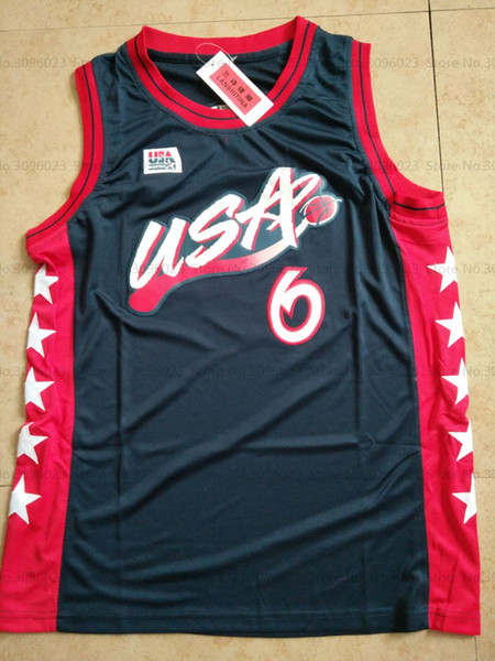 Penny Anfernee Hardaway #6 USA White/Dark Blue Retro Stitched Basketball Jersey