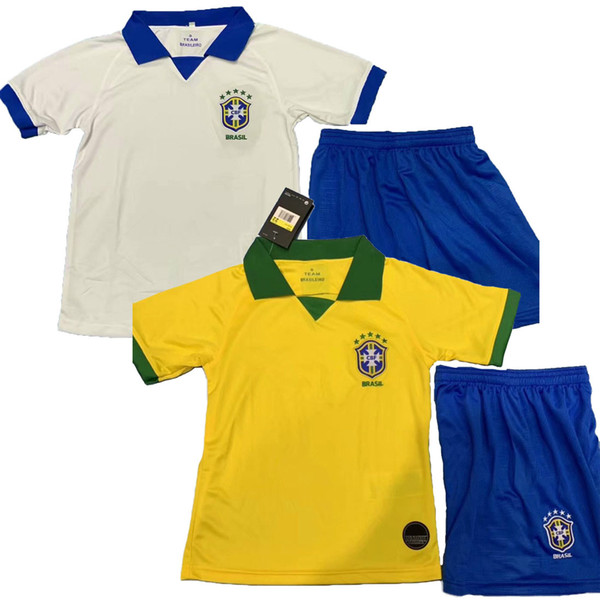 Brazil Jersey Kids 2019 Home Youth Brazil Soccer Jersey 19 20 Marcelo Casemiro Willian Firmino Custom Player version Brasil Football Shirt