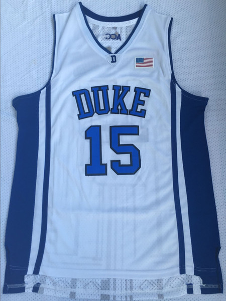 Free shipping NCAA duke 15 black and white college basketball embroidered jerseys low price high quality