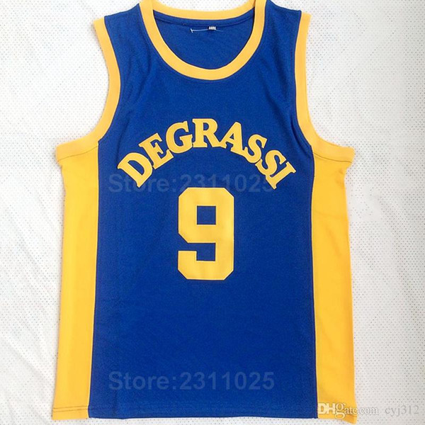 Degrassi Community 9 Jimmy Brooks Jersey Men Movie High School No Name Double Stiched IN STOCK Stitched Team Blue