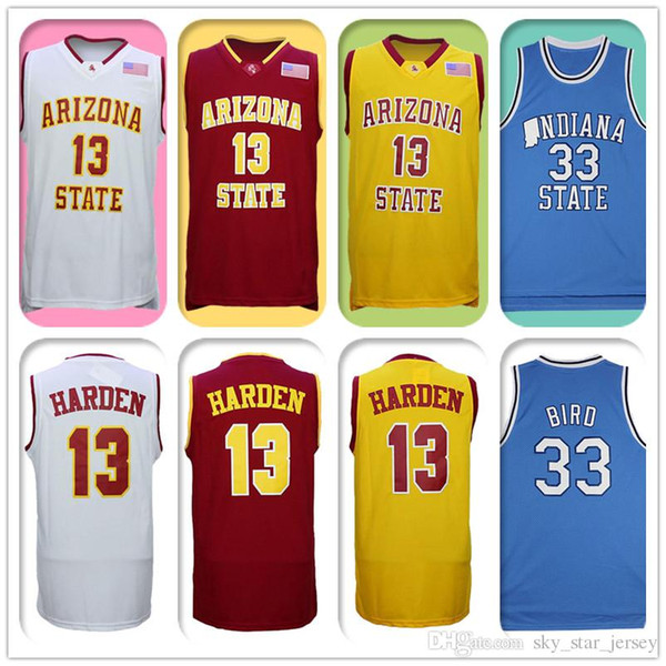 harden NCAA jersey Arizona State 13 james jerseys harden Sun Devils jersey Indiana State University larry 33 bird