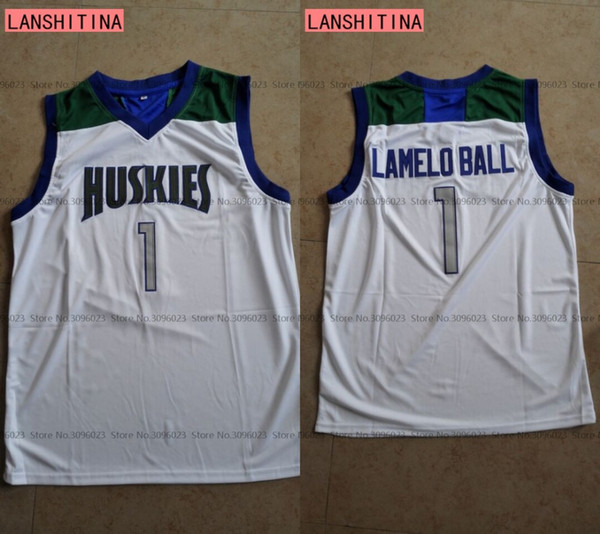 High School Basketball Jersey LaMelo Ball #1 #2 Lonzo Ball #3 LIANGELO Ball Chino Hills Huskies White