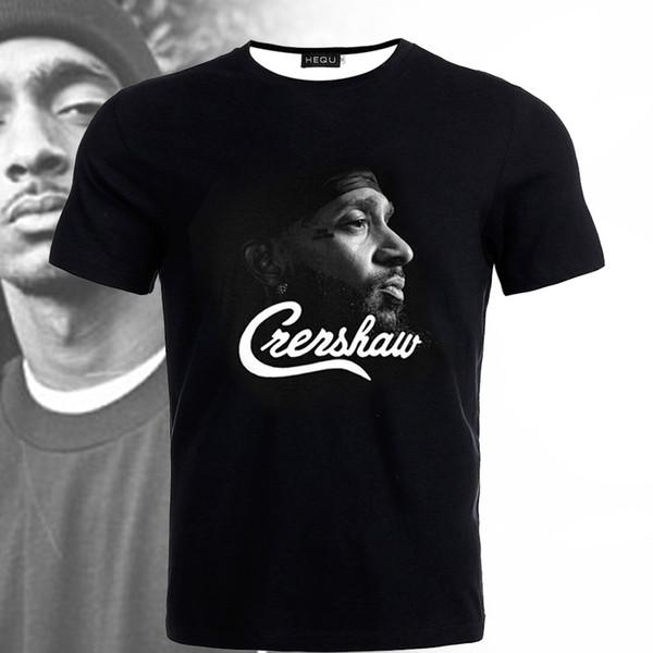 Summer 2019 New Arrival Rapper Nipsey Hussle Printed Men's Short Sleeve T-shirt Classic Trendy Souvenir Shirt Popular Style Man Shirts