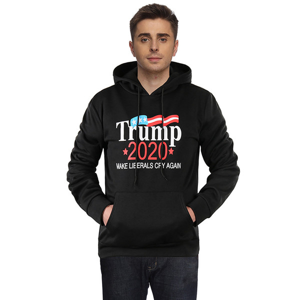 2019 New American Election 2020 Trump Alphabet Printed Cap Long Sleeve Hoodies Jacket